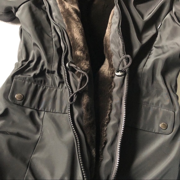 Andrew Marc Girls Winter Jacket Coat M 10-12 Faux Fur BLACK Winter EUC - Picture 3 of 16